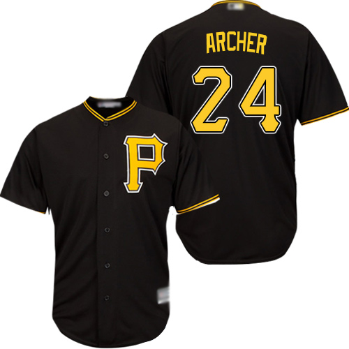 Pittsburgh Pirates #24 Chris Archer Black Cool Base Stitched Youth Jersey Youth