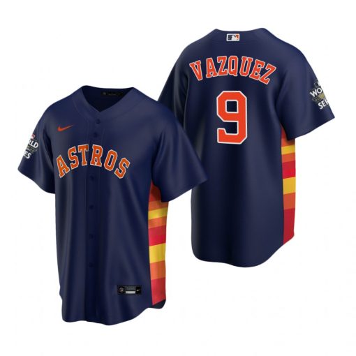 Houston Astros #9 Christian Vazquez Men's 2021 World Series Game Jersey - Navy