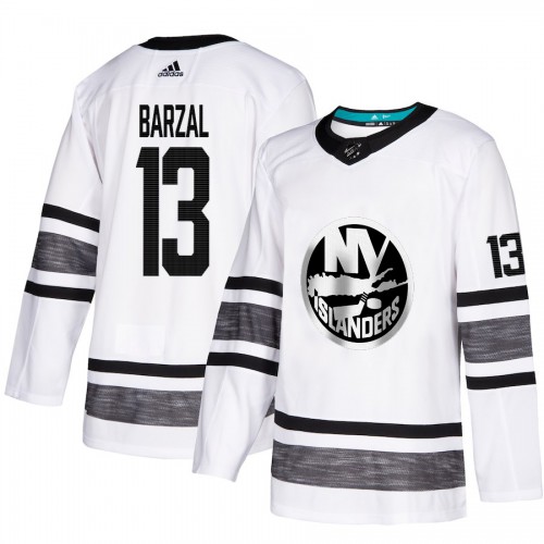 Adidas New York Islanders #13 Mathew Barzal White Authentic 2019 All-Star Stitched Jersey Men's