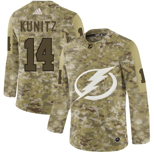 Adidas Tampa Bay Lightning #14 Chris Kunitz Camo Authentic Stitched Jersey Men's