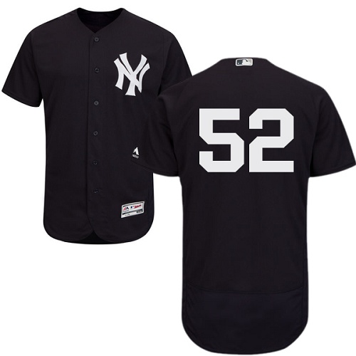 New York Yankees #52 C.C. Sabathia Navy Blue Flexbase Authentic Collection Stitched Jersey Men's