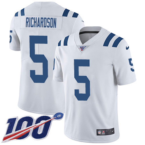 Colts #5 Anthony Richardson White Men's Stitched 100th Season Vapor Limited Jersey