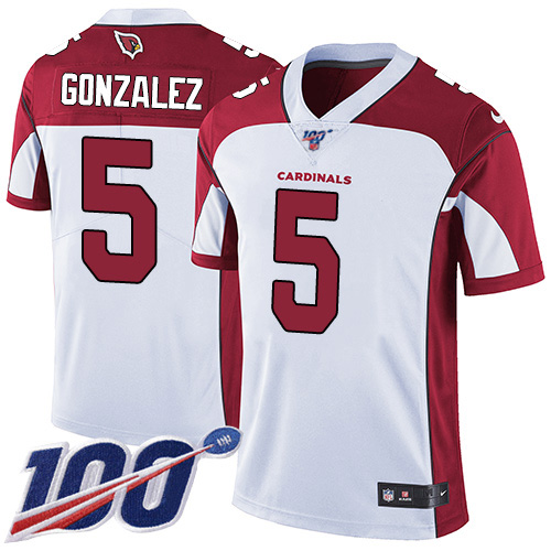 Arizona Cardinals #5 Zane Gonzalez White Men's Stitched 100th Season Vapor Limited Jersey Men's