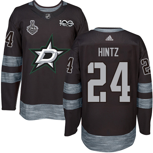 Adidas Dallas Stars #24 Roope Hintz Black 1917-2017 100th Anniversary 2020 Stanley Cup Final Stitched Jersey Men's