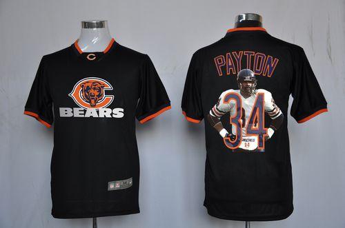 Bears #34 Walter Payton Black Men's Game All Star Fashion Jersey