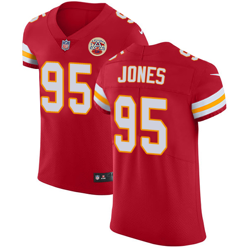 Chiefs #95 Chris Jones Red Team Color Men's Stitched Vapor Untouchable Elite Jersey