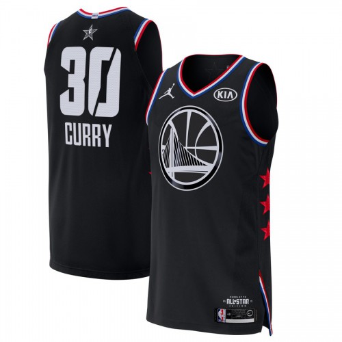Golden State Warriors #30 Stephen Curry Black Jordan Brand 2019 All-Star Game Finished Authentic Jersey Mens
