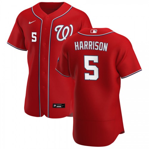 Washington Washington Nationals #5 Josh Harrison Men's Red Alternate 2020 Authentic Player Jersey Men's