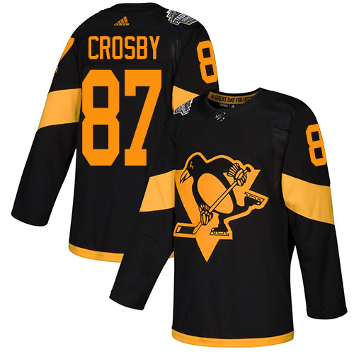 Adidas Pittsburgh Penguins #87 Sidney Crosby Black Authentic 2019 Stadium Series Women's Stitched Jersey Womens