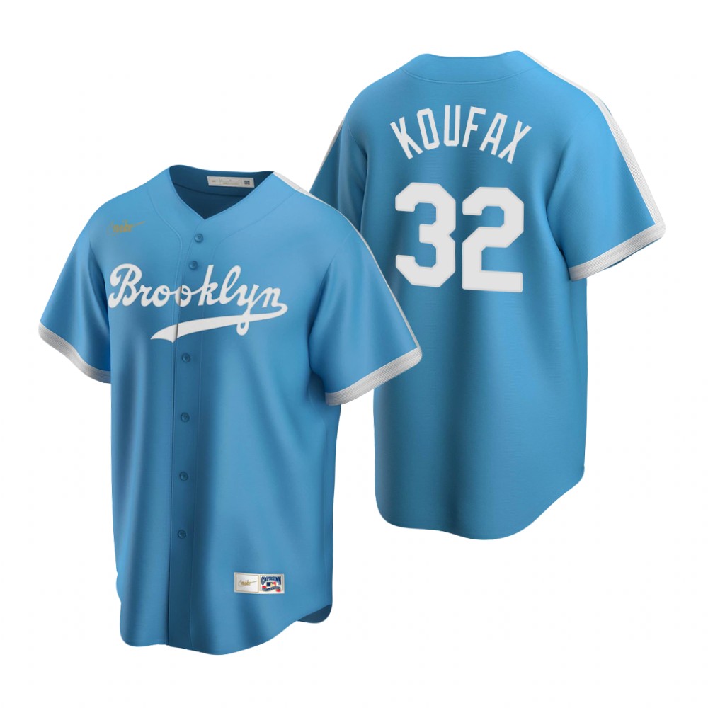 Los Angeles Dodgers #32 Trea Turner Light Blue Alternate Cooperstown Collection Jersey