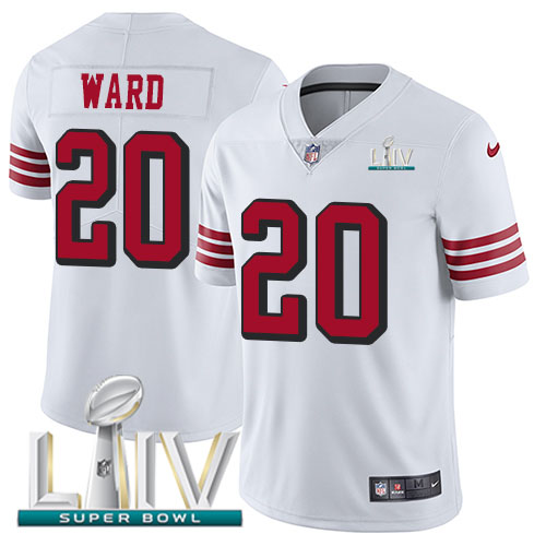San Francisco 49ers #20 Jimmie Ward White Super Bowl LIV 2020 Rush Youth Stitched Vapor Untouchable Limited Jersey Youth