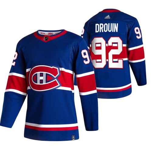 Montreal Montreal Canadiens #92 Jonathan Drouin Blue Men's Adidas 2020-21 Reverse Retro Alternate Jersey Men's