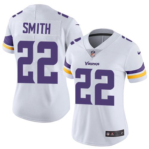 Vikings #22 Harrison Smith White Women's Stitched Vapor Untouchable Limited Jersey