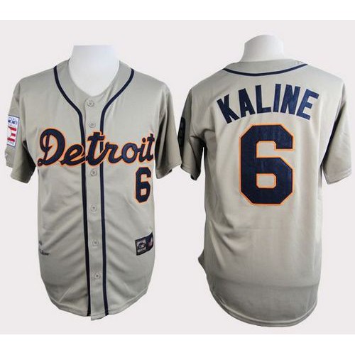 Detroit Tigers #6 Al Kaline Grey Cooperstown Throwback Stitched Jersey Men's