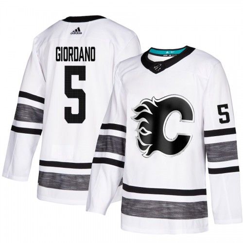 Adidas Calgary Flames #5 Mark Giordano White 2019 All-Star Game Parley Authentic Stitched Jersey Men's