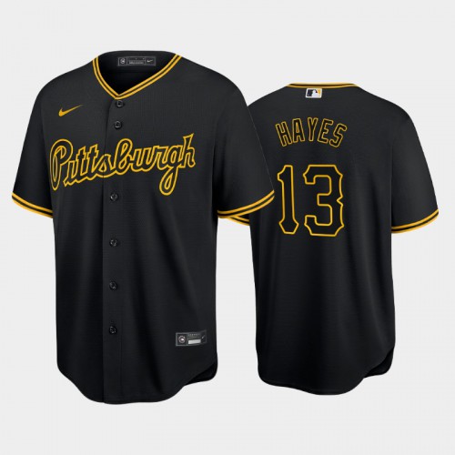 Pittsburgh Pittsburgh Pirates #13 Ke'Bryan Hayes Game Men's Alternate Jersey - Black Men's