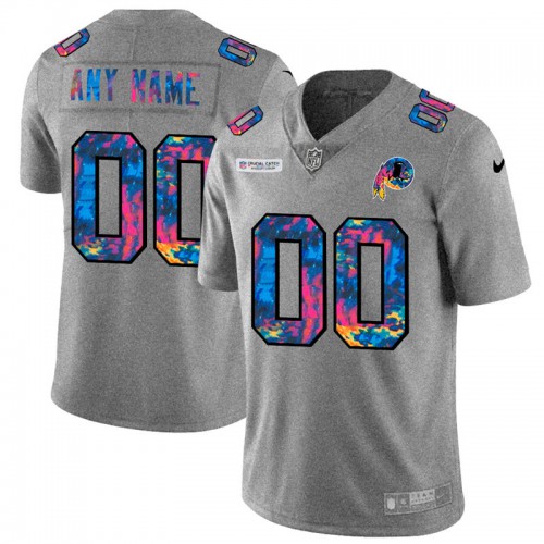 Washington Commanders Custom Men's Multi-Color 2020 Crucial Catch Vapor Untouchable Limited Jersey Greyheather