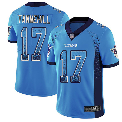 Titans #17 Ryan Tannehill Light Blue Alternate Men's Stitched Limited Rush Drift Fashion Jersey