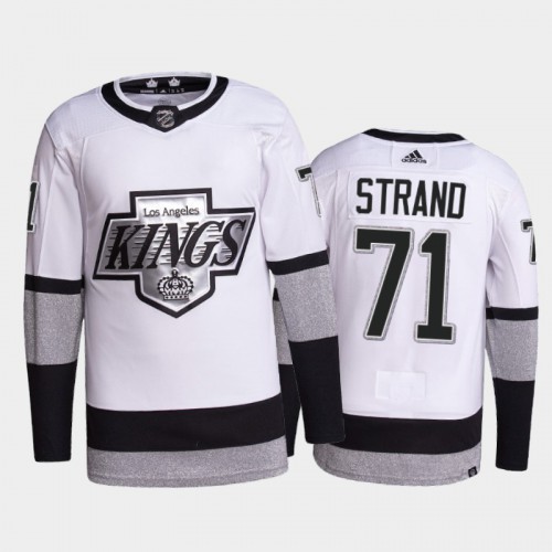 Adidas Los Angeles Kings #71 Austin Strand Men's 2021-22 Alternate Authentic Jersey - White Men's