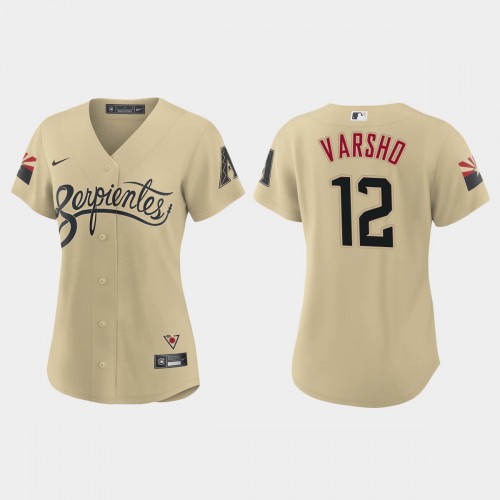 Arizona Arizona Diamondbacks #12 Daulton Varsho Women's 2021 City Connect Jersey Gold Womens