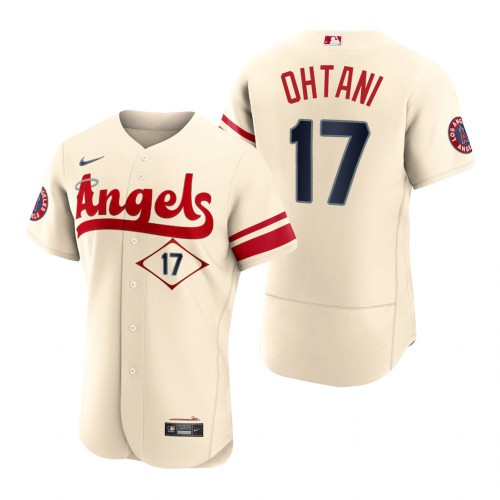 Los Angeles Los Angeles Angels #17 Shohei Ohtani Cream Men's Authentic 2022 City Connect Jersey Men's