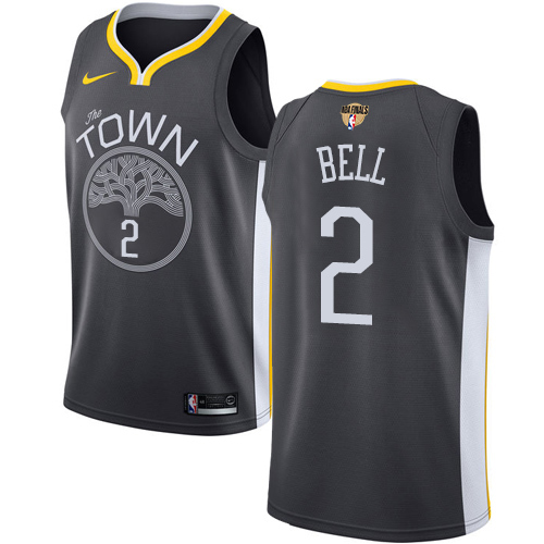 Golden State Warriors #2 Jordan Bell Black The Finals Patch Swingman Statement Edition Jersey Mens