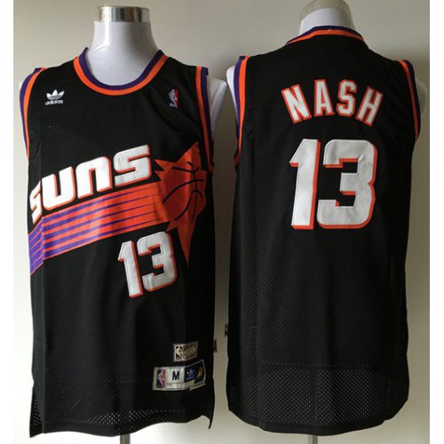 Phoenix Suns #13 Steve Nash Black Throwback Stitched Jersey Mens