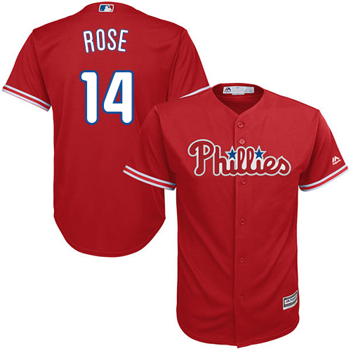 Philadelphia Phillies #14 Pete Rose Red Cool Base Stitched Youth Jersey Youth