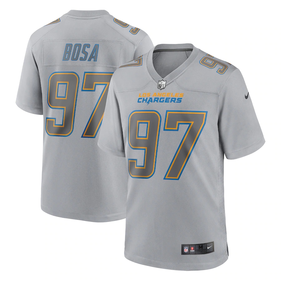 Los Angeles Chargers #97 Joey Bosa Men's Gray Atmosphere Fashion Game Jersey