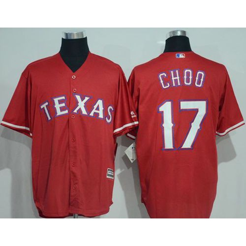 Texas Rangers #17 Shin-Soo Choo Red New Cool Base Stitched Jersey Men's