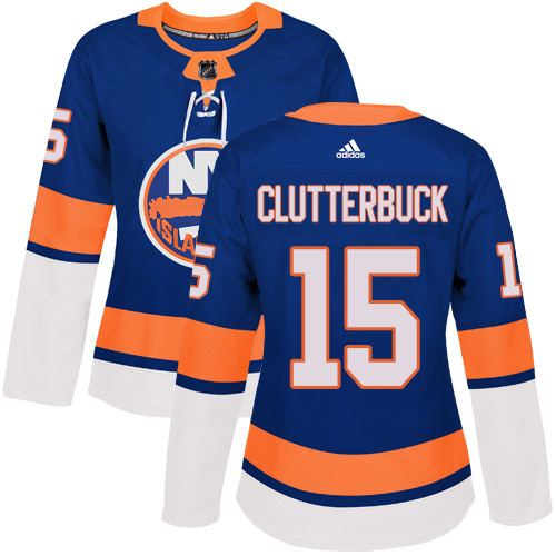 Adidas New York Islanders #15 Cal Clutterbuck Royal Blue Home Authentic Women's Stitched Jersey Womens