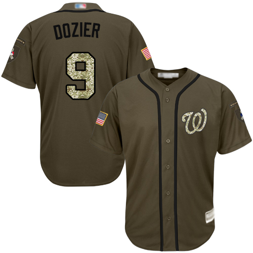 Washington Nationals #9 Brian Dozier Green Salute to Service Stitched Jersey Men's