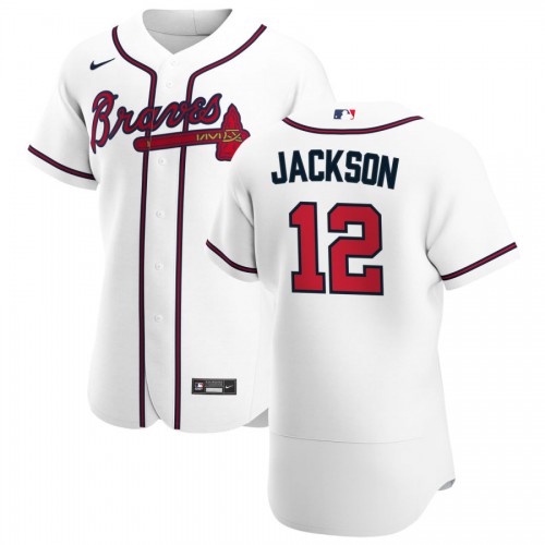Atlanta Atlanta Braves #12 Alex Jackson Men's White Home 2020 Authentic Player Jersey Men's
