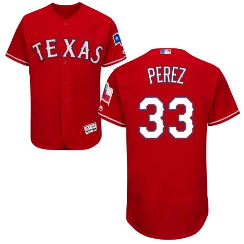 Texas Rangers #33 Martin Perez Red Flexbase Authentic Collection Stitched Jersey Men's