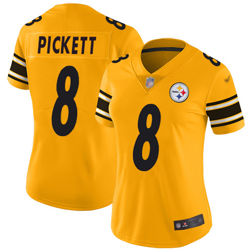 Steelers #8 Kenny Pickett Gold Women's Stitched Limited Inverted Legend Jersey