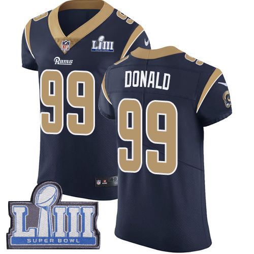Rams #99 Aaron Donald Navy Blue Team Color Super Bowl LIII Bound Men's Stitched Vapor Untouchable Elite Jersey