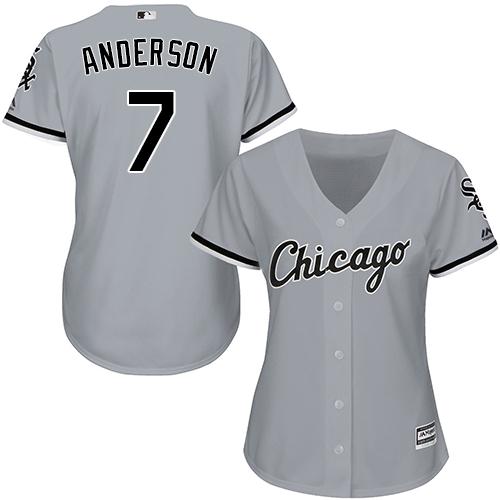 Chicago White Sox #7 Tim Anderson Grey Road Women's Stitched Jersey Womens