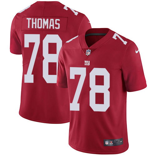New York Giants #78 Andrew Thomas Red Alternate Men's Stitched Vapor Untouchable Limited Jersey Men's