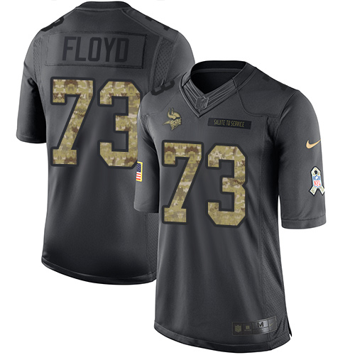 Minnesota Vikings #73 Sharrif Floyd Black Men's Stitched Limited 2016 Salute To Service Jersey Men's