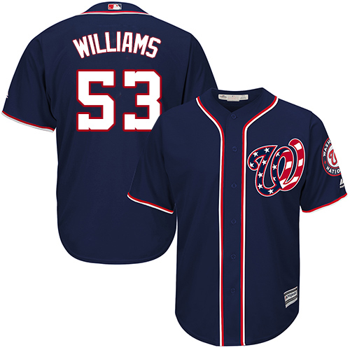 Washington Nationals #53 Austen Williams Navy Blue New Cool Base Stitched Jersey Men's