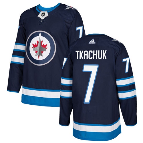 Adidas Winnipeg Jets #7 Keith Tkachuk Navy Blue Home Authentic Stitched Jersey Men's