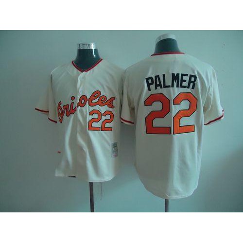 Mitchell And Ness Baltimore Orioles #22 Jim Palmer Cream Throwback Stitched Jersey Men's