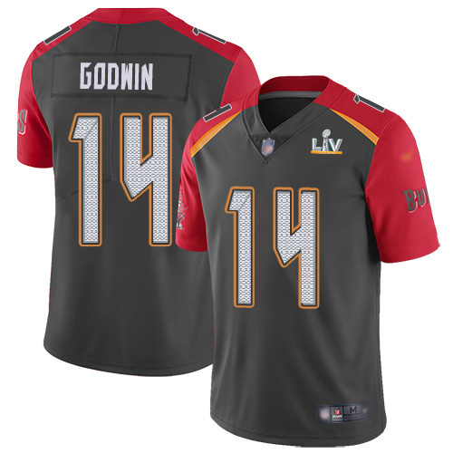 Buccaneers #14 Chris Godwin Gray Youth Super Bowl LV Bound Stitched Limited Inverted Legend Jersey