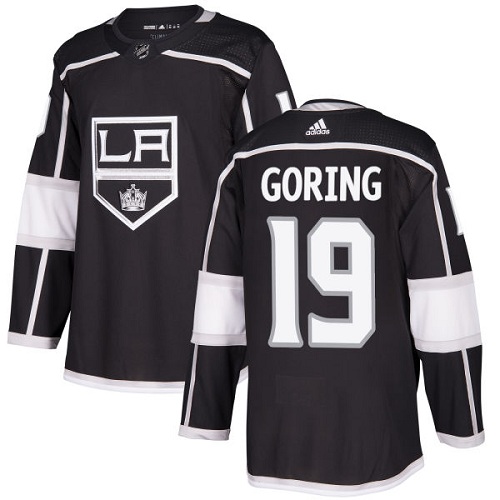 Adidas Los Angeles Kings #19 Butch Goring Black Home Authentic Stitched Jersey Men's