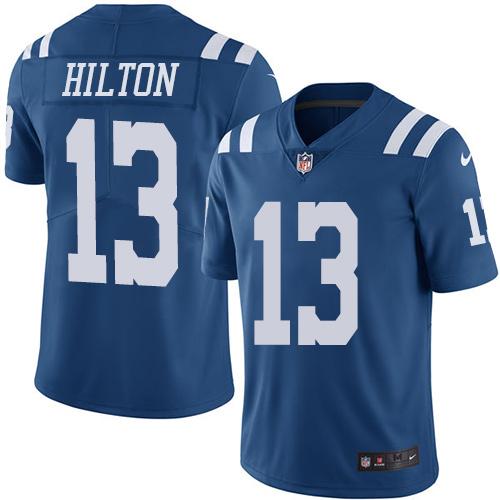 Colts #13 T.Y. Hilton Royal Blue Youth Stitched Limited Rush Jersey