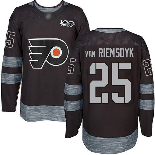 Adidas Philadelphia Flyers #25 James Van Riemsdyk Black 1917-2017 100th Anniversary Stitched Jersey Men's
