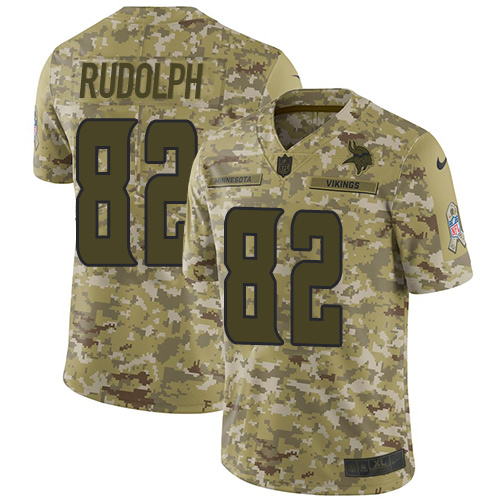 Minnesota Vikings #82 Kyle Rudolph Camo Men's Stitched Limited 2018 Salute To Service Jersey Men's