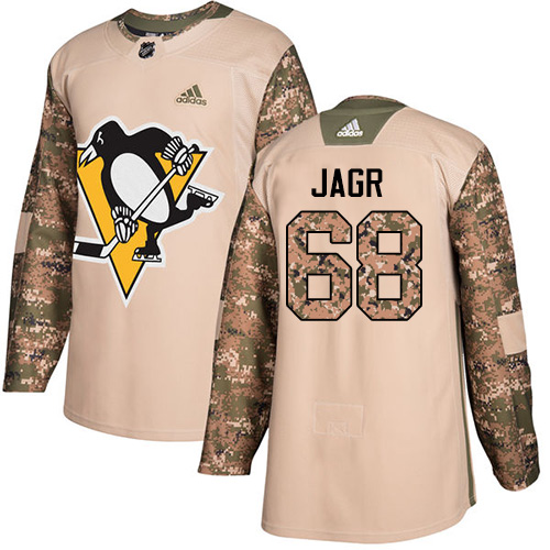 Adidas Pittsburgh Penguins #68 Jaromir Jagr Camo Authentic 2017 Veterans Day Stitched Jersey Men's