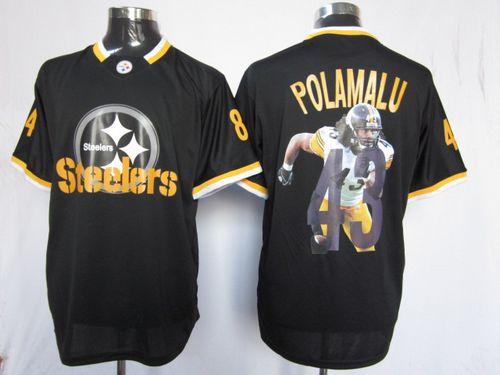 Steelers #43 Troy Polamalu Black Men's Game All Star Fashion Jersey