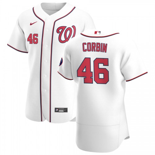 Washington Washington Nationals #46 Patrick Corbin Men's White Home 2020 Authentic Player Jersey Men's